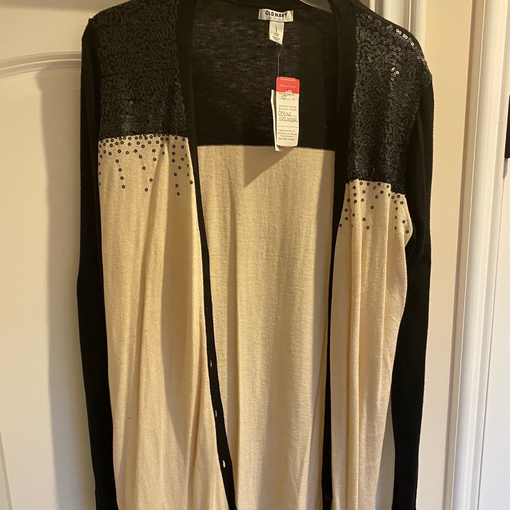 Old Navy Sequin Cardigan Long NWT size L